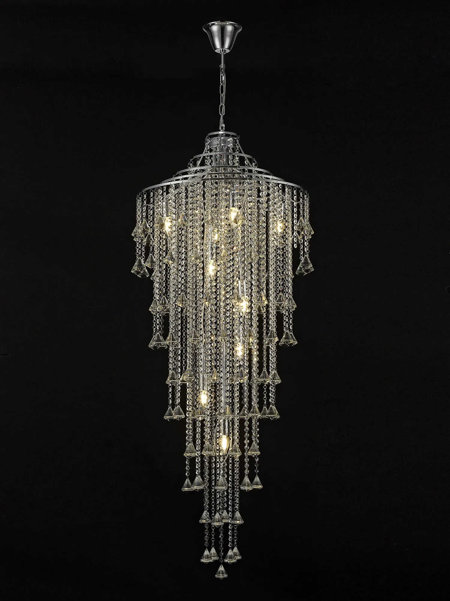 IL30775  Inina Crystal Chandelier 9 Light (17kg) Polished Chrome